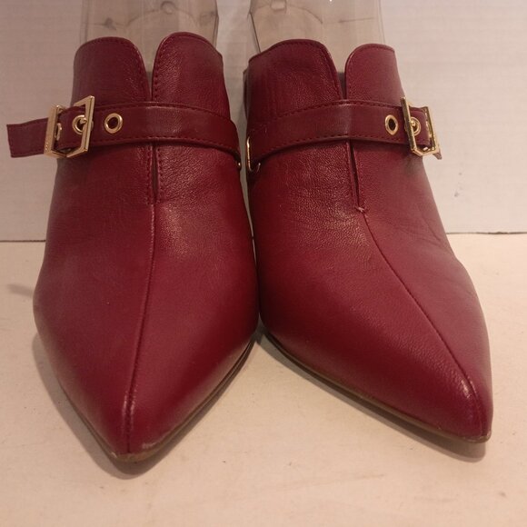 VINCE CAMUTO VP-Maskelynn Sz 7.5US/39EU Maroon Leather Pointy Toe High Heel Mule - Picture 5 of 14